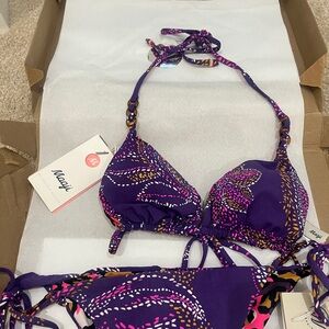 Saloni Purple Bikini Set